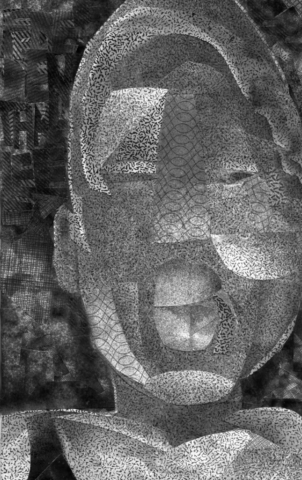‘Happening’ 8 x 5 inches 2026 Security envelope Collage Lisa R. Fredenthal-Lee