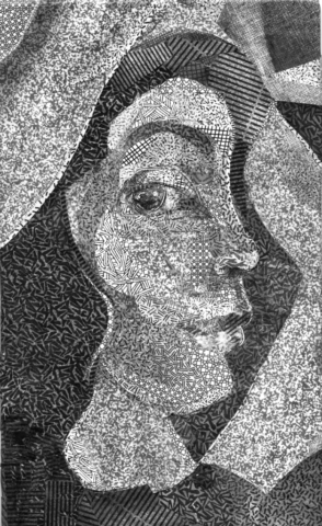 ‘Her’ 2026 8 x 5 inches Security envelope collage Lisa R. Fredenthal-Lee
