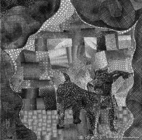 ‘Moving day’ 7 x 7 inch 2026 Security envelope Collage Lisa R