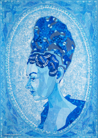 'Regina Azul' 30"x22" Security Envelope Collage copyright 2025