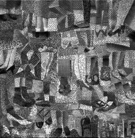 ‘Shoe Time’ 7 x 7 inches Security Envelope collage Lisa R. Fredenthal-Lee